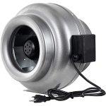 280cfm 6-in centrifugal inline duct fan with variable speed controller. Metal housing