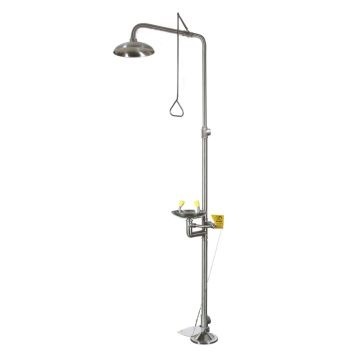 Emergency Eyewash Station 304 Stainless Steel Wall-Mounted Face Washer Station 