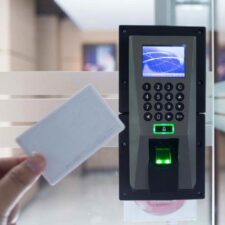 Access control fingerprint card reader system installation